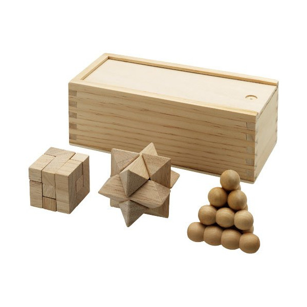 Set da 3 pezzi rompicapo in legno Brainiac