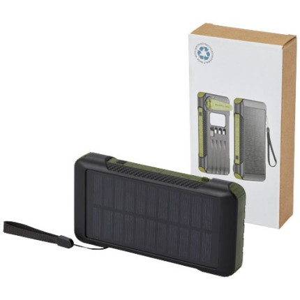 Power bank a dinamo solare in plastica riciclata RCS da 10.000 mAh Soldy