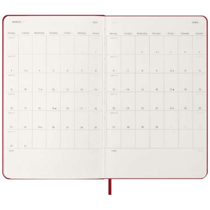 Agenda settimanale 12 mesi formato L con copertina rigida Moleskine