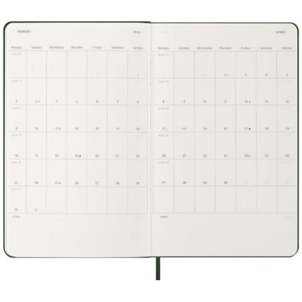 Agenda settimanale 12 mesi formato L con copertina rigida Moleskine