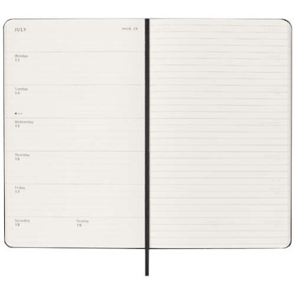 Agenda settimanale 12 mesi formato L con copertina rigida Moleskine
