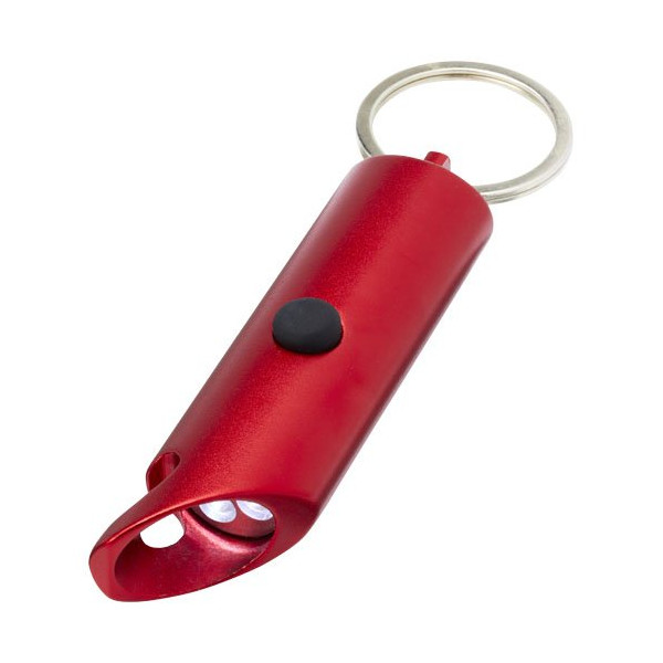 Portachiavi con torcia a LED e apribottiglie in...