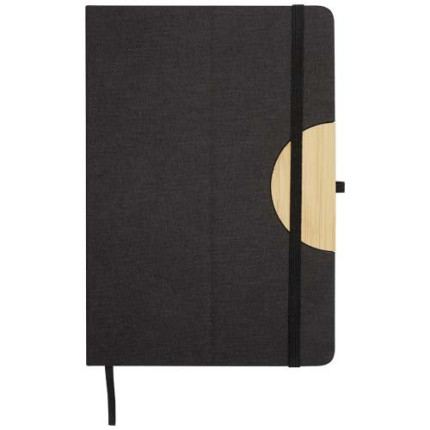 Set regalo con blocco note formato A5 con copertina rigida e penna a sfera Carmen-inchiostro nero