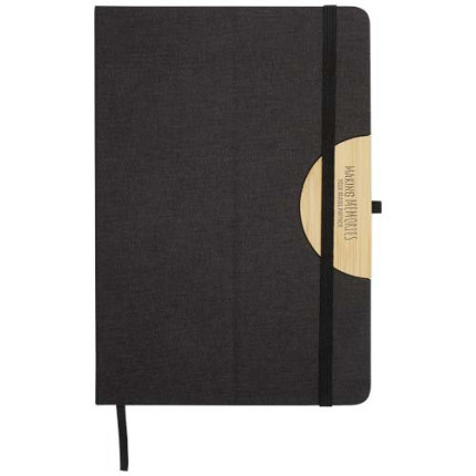 Set regalo con blocco note formato A5 con copertina rigida e penna a sfera Laura-inchiostro nero