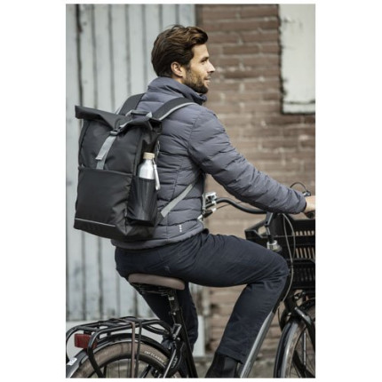 Borsa roll-top per bicicletta impermeabile in materiale riciclato certificato GRS per portatile da 15" Aqua