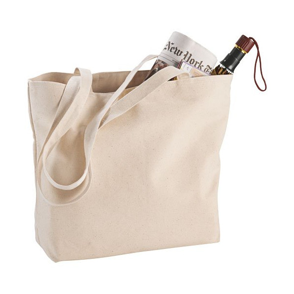 Shopper in cotone 320 g/m² con zip Ningbo - 15L