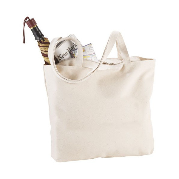 Shopper in cotone 320 g/m² con zip Ningbo - 15L