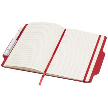 Blocco note formato A5 con copertina rigida e combinazione di penna e matita Nexus