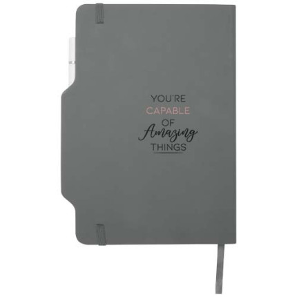 Blocco note formato A5 con copertina rigida e combinazione di penna e matita Nexus