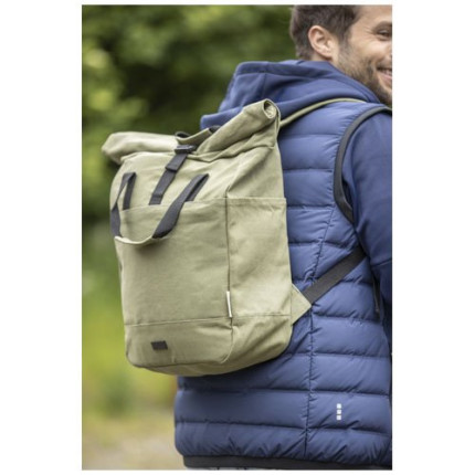 Zaino rolltop per portatile da 15" in canvas riciclato certificato GRS Joey - 15L