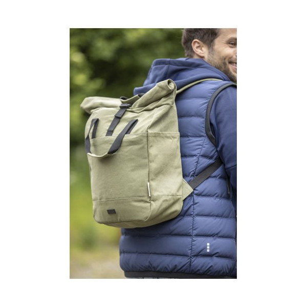 Zaino rolltop per portatile da 15" in canvas...