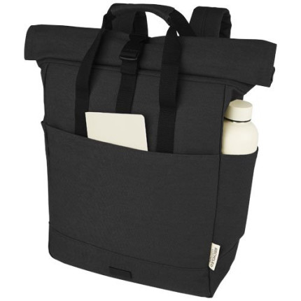 Zaino rolltop per portatile da 15" in canvas riciclato certificato GRS Joey - 15L