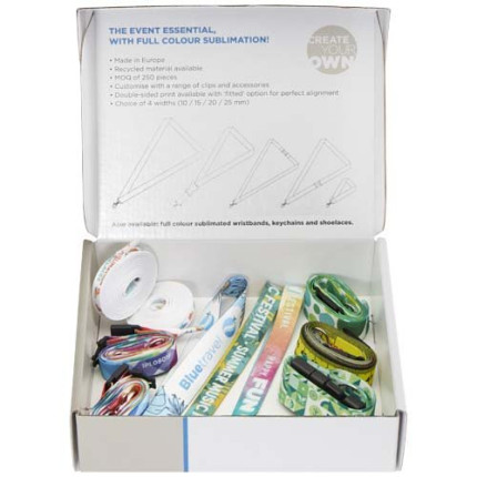 Confezione con cordini assortiti con stampa a sublimazione