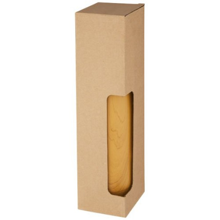 Bottiglia Cove da 500 ml con isolamento sottovuoto in acciaio inossidabile e motivo ornamentale in legno