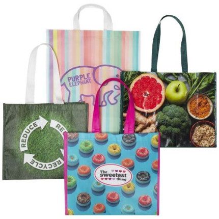 Confezione di borse tote laminate assortite