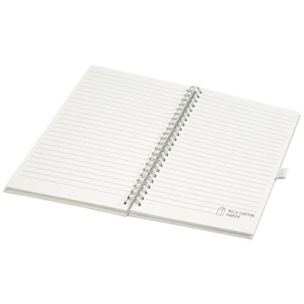 Blocco note a spirale Dairy Dream in formato A5 realizzato con cartoni del latte riciclati