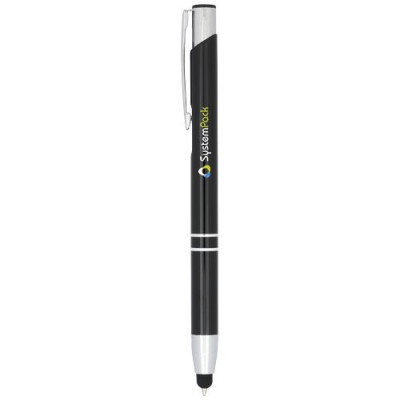 Penna a sfera metallica con stylus Moneta-inchiostro blu 2