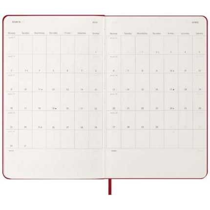 Agenda giornaliera 12 mesi con copertina rigida Moleskine