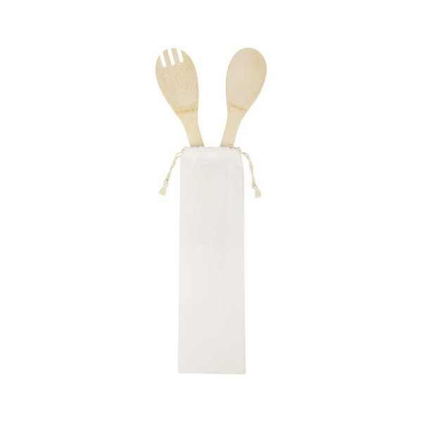 Cucchiaio e forchetta Endiv in bambù per insalata