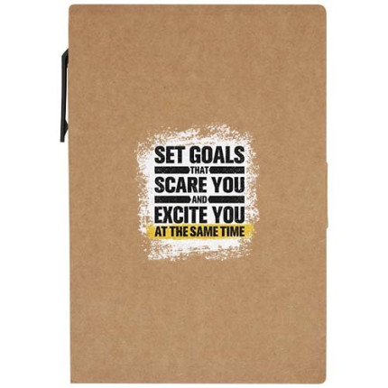 Blocchetto con foglietti adesivi e penna a sfera Swift - inchiostro nero