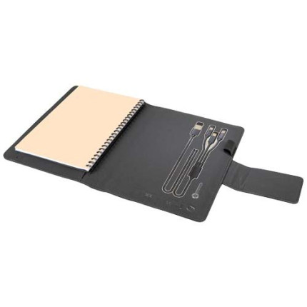 Blocco note con power bank luminoso SCX.design O16 in formato A5