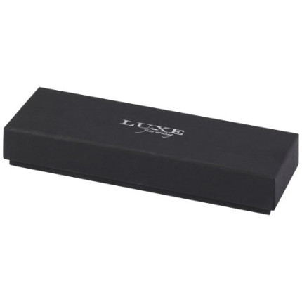 Set regalo con penna a sfera e penna roller in alluminio riciclato Lucetto-inchiostro nero