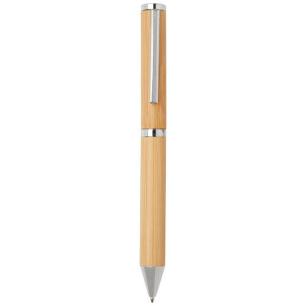 Set regalo con penna a sfera e penna roller in alluminio riciclato Apolys-inchiostro nero