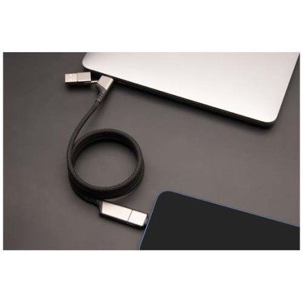Cavo di ricarica magnetico ultraveloce 4 in 1 in PET riciclato da 100 W SCX.design C52