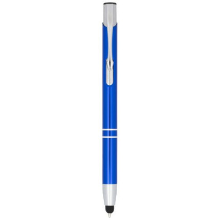 Penna a sfera metallica con stylus Moneta-inchiostro blu