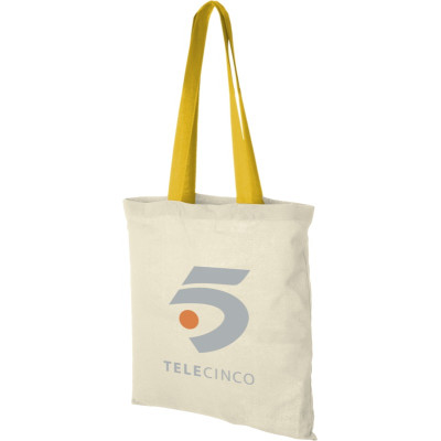 Shopper in cotone 100 g/m² con manici colorati Nevada - 7L 2