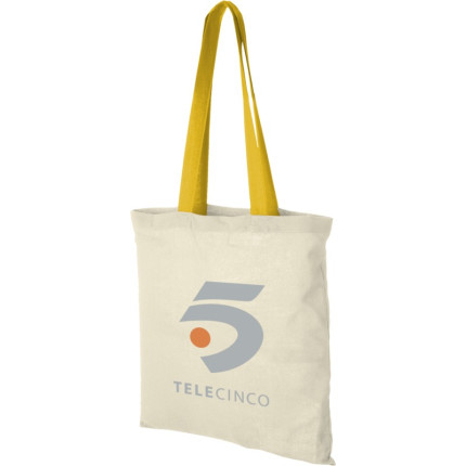 Shopper in cotone 100 g/m² con manici colorati Nevada - 7L