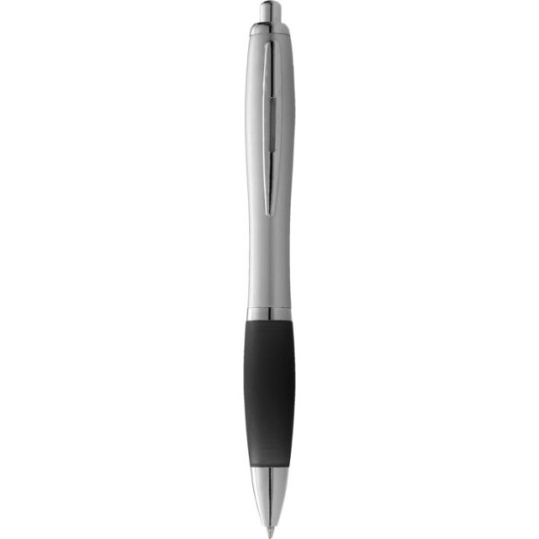 Penna a sfera con fusto argento e impugnatura...