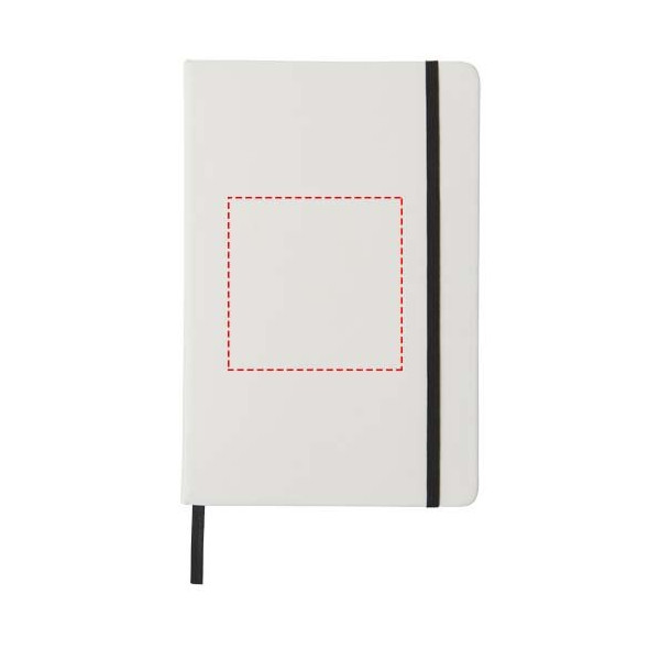 Blocco note bianco formato A5 con elastico...