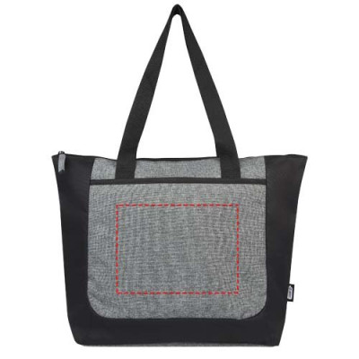 Tote bag bicolore con zip in materiale riciclato...