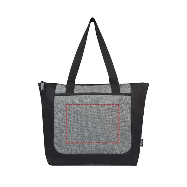 Tote bag bicolore con zip in materiale...
