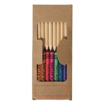 Set di matite e pastelli a cera colorati da 19 pezzi Lucky