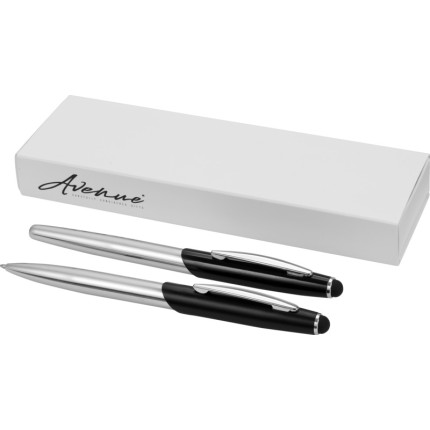Set penna a sfera e penna roller con stylus Geneva-inchiostro blu